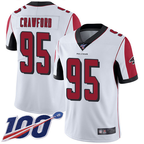 Atlanta Falcons Limited White Men Jack Crawford Road Jersey NFL Football 95 100th Season Vapor Untouchable